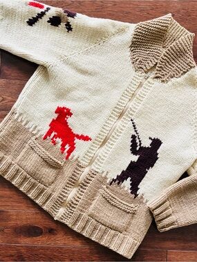 Vintage Wool Mary Maxim Retro Cowichan Cardigan